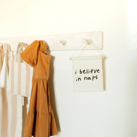 I Believe In Naps Canvas Hanging Sign