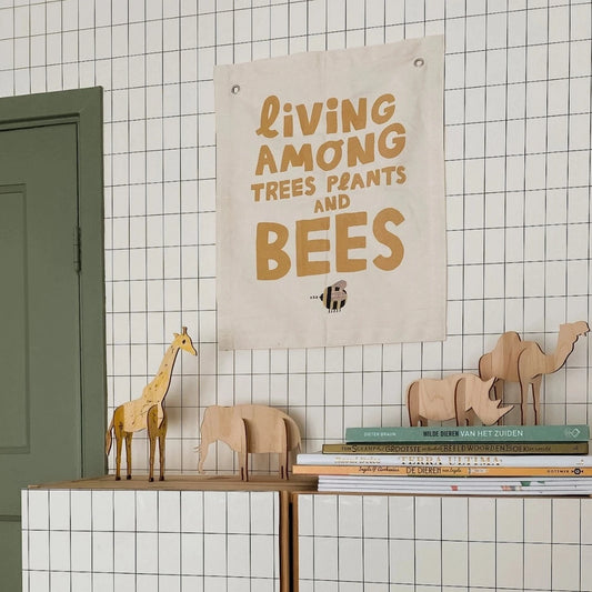 Living Among Trees, Plants and Bees Canvas Banner
